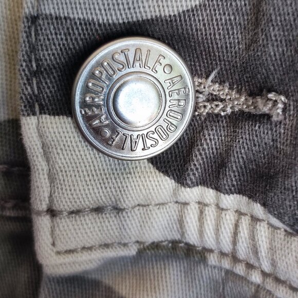 Aeropostale Aero high-rise relaxed jogger cargo pants women's M grey camouflage - Picture 8 of 15